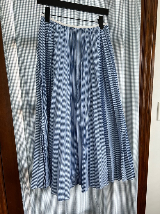 J. Crew Dresses & Skirts - Never Worn J. Crew Blue and White Striped A-Line Midi Skirt